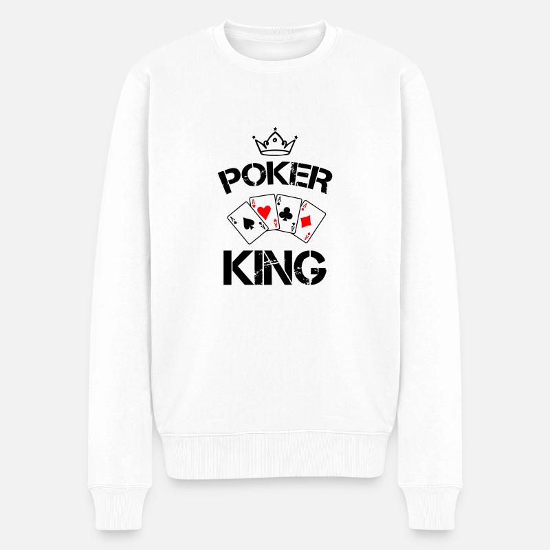 poker king 1 - Männer Premium Bio Pullover - Weiß