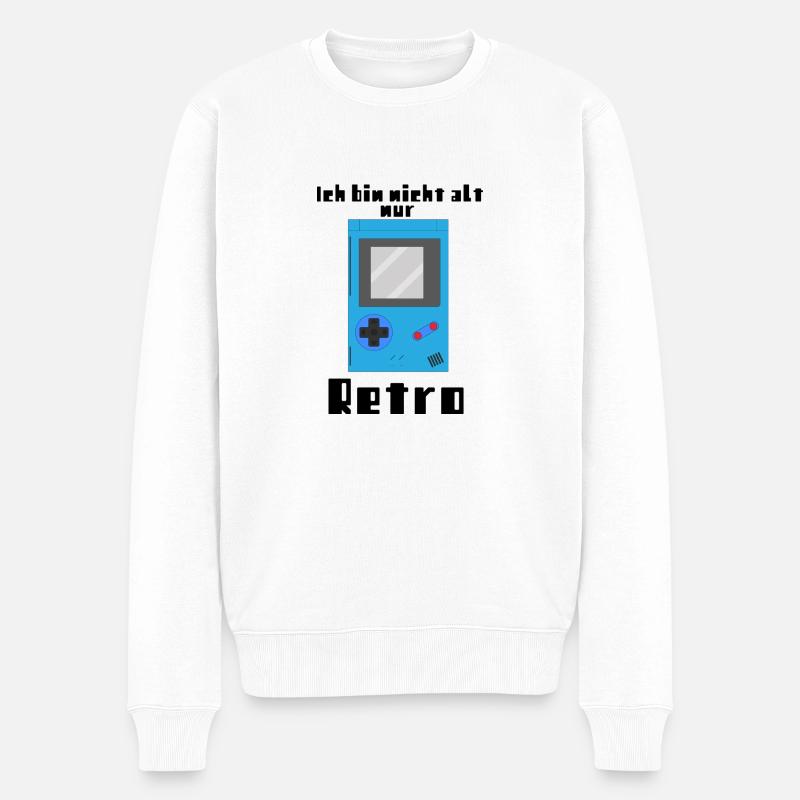 Ich bin nicht alt, nur Retro - Männer Premium Bio Pullover - Weiß