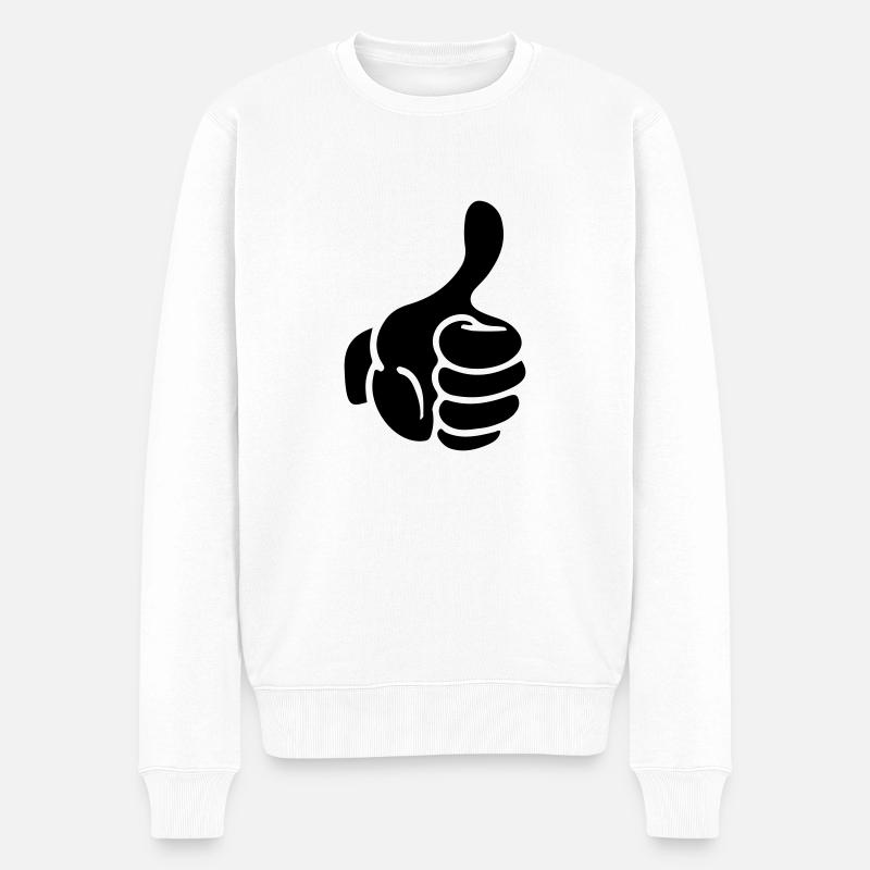 pouce de la main comme comique - Pull Premium bio Homme - blanc