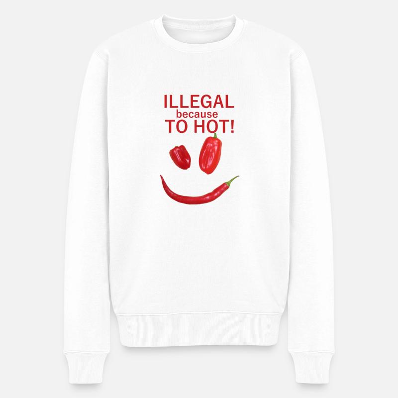 ILLÉGAL parce TROP CHAUD - Pull Premium bio Homme - blanc