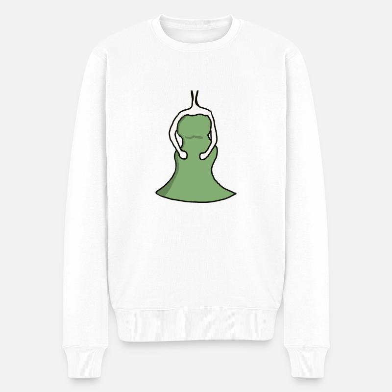 Kurviger weiblicher Körper - Männer Premium Bio Pullover - Weiß