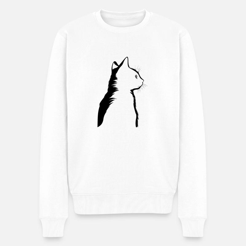 Chat, Motif De Chat - Pull Premium bio Homme - blanc
