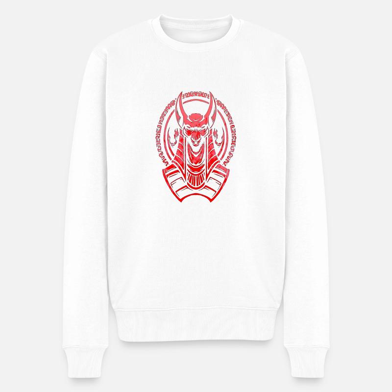 Ägypten-Hieroglyphe Nil-Flagge Pharao-Pyramide Kairo - Männer Premium Bio Pullover - Weiß