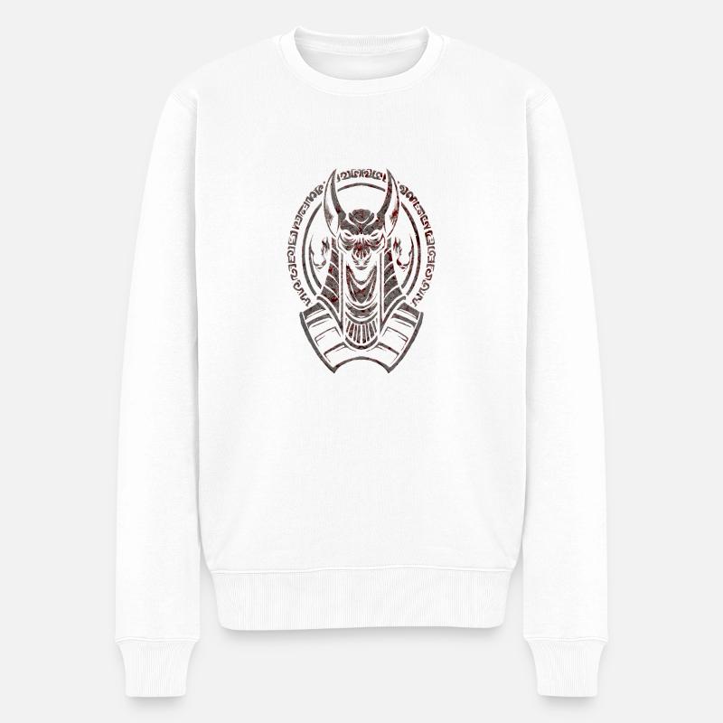 Hiéroglyphe égyptien drapeau du Nil pyramide du pharaon Le Caire - Pull Premium bio Homme - blanc