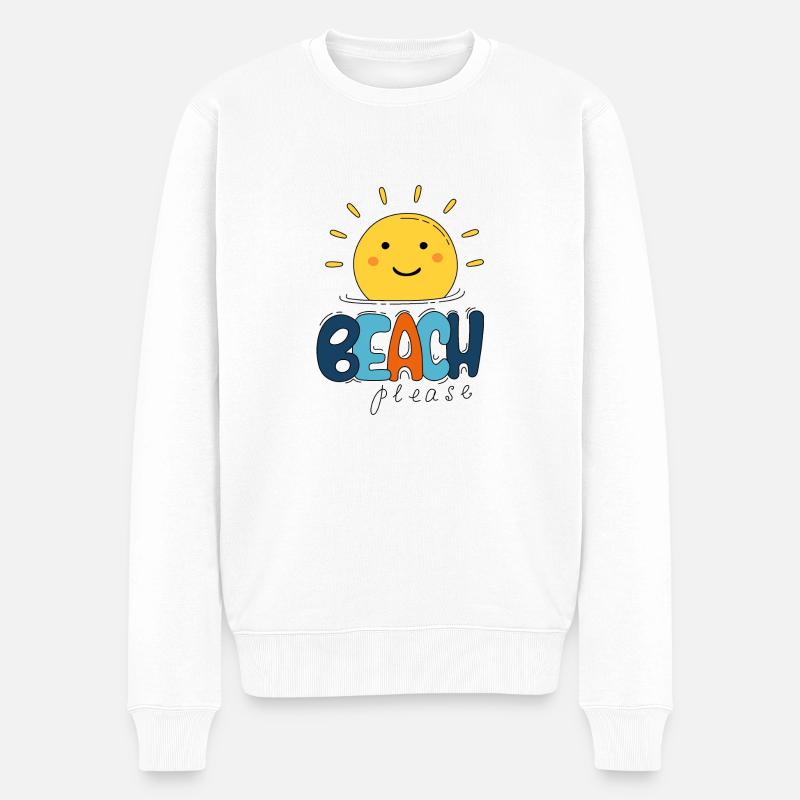 Soleil et plage - Pull Premium bio Homme - blanc