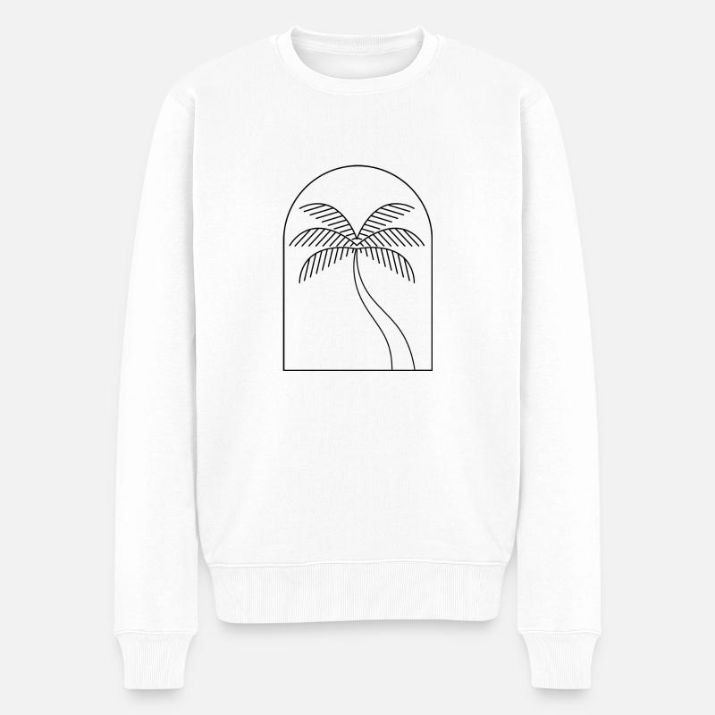 Palme - Männer Premium Bio Pullover - Weiß