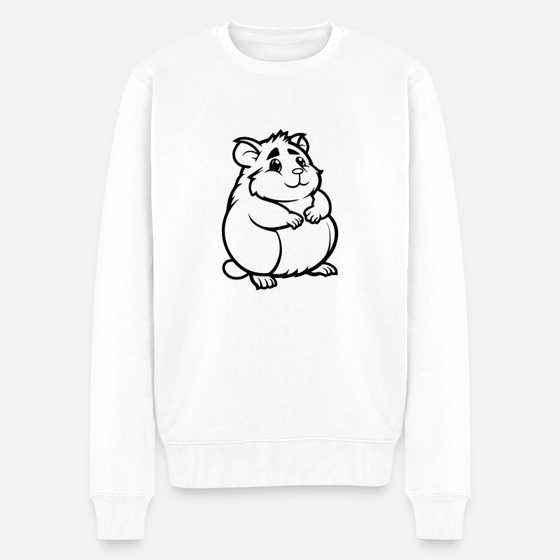 hamster comic tier - Männer Premium Bio Pullover - Weiß