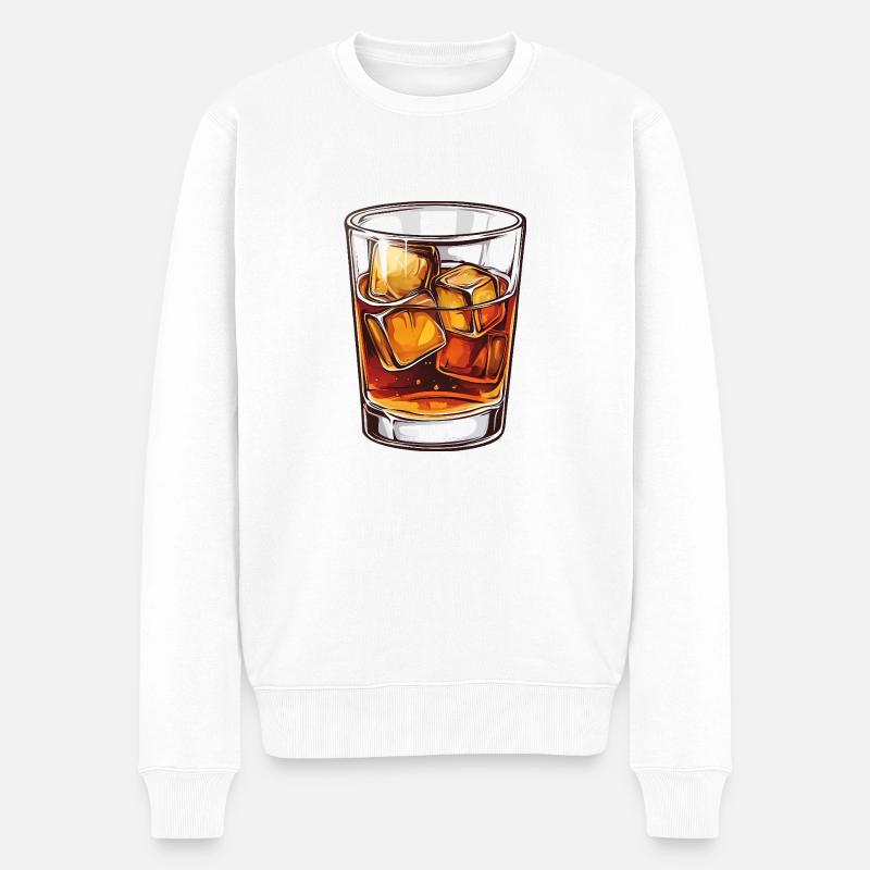 Bourbon Whiskey - Männer Premium Bio Pullover - Weiß