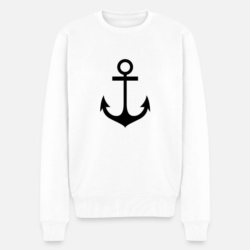 anker - Männer Premium Bio Pullover - Weiß