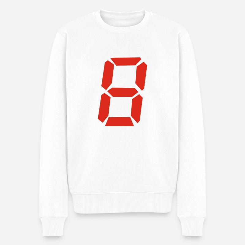 8 - Männer Premium Bio Pullover - Weiß