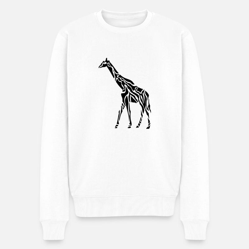 Giraffe - Männer Premium Bio Pullover - Weiß
