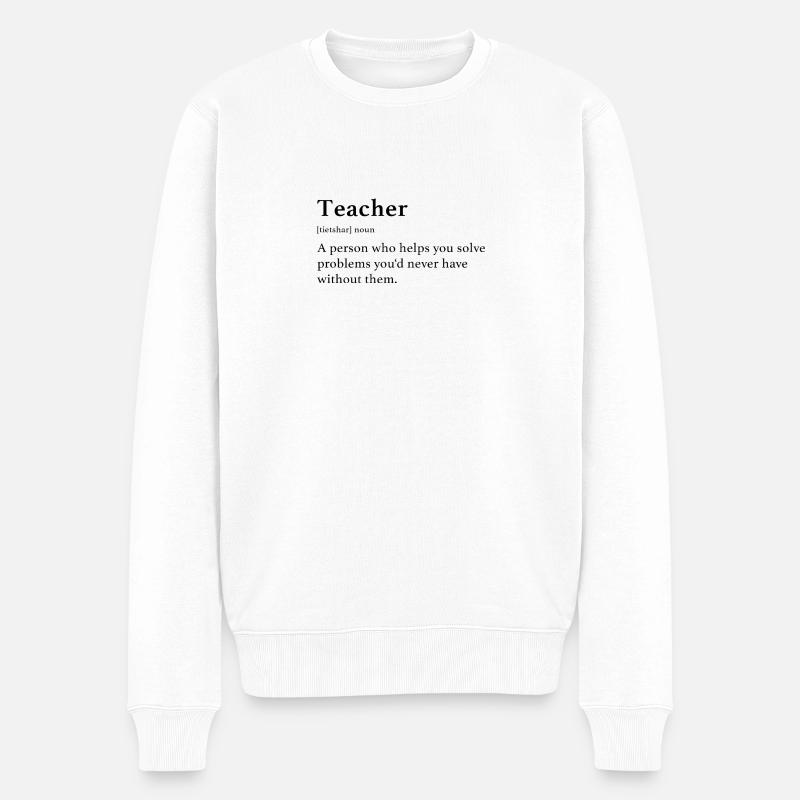 Lehrer Definition - Männer Premium Bio Pullover - Weiß