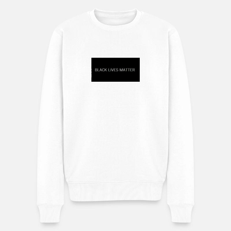 BLM - Männer Premium Bio Pullover - Weiß