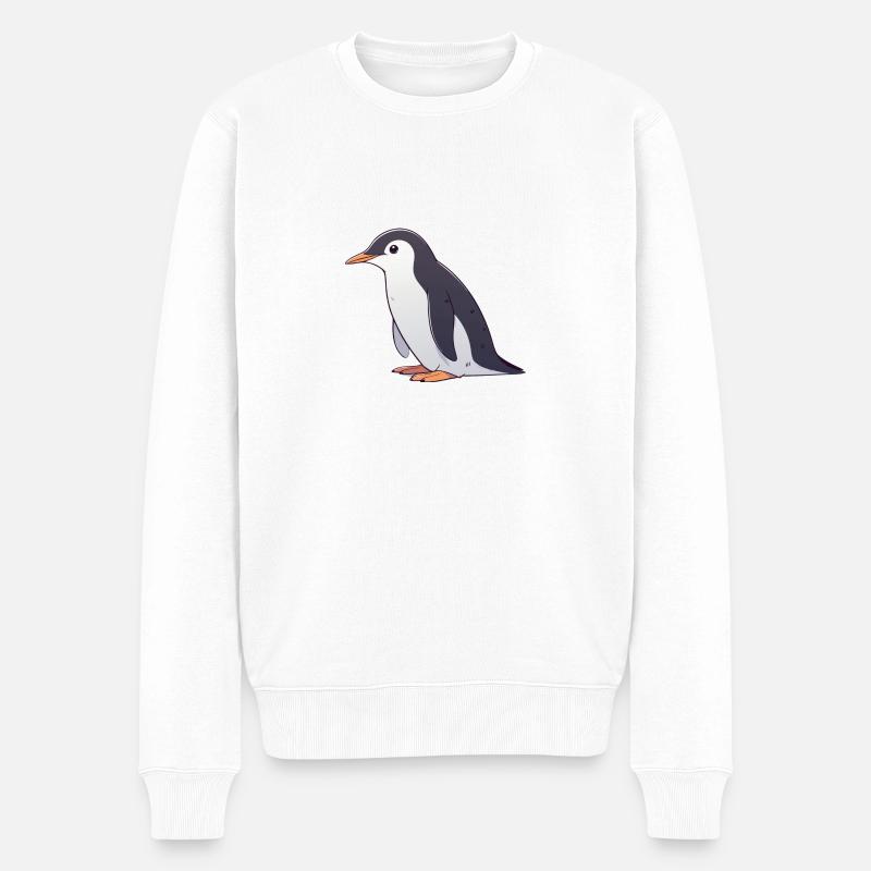 Pinguin - Männer Premium Bio Pullover - Weiß