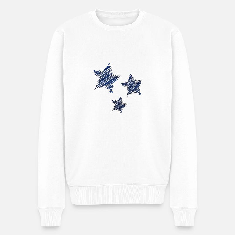 STERN. STERN. STERNE. FEST. JAHRESTAG. WEIHNACHTEN. C - Männer Premium Bio Pullover - Weiß