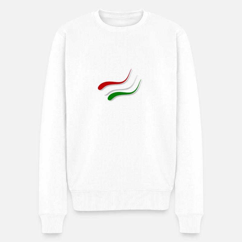 Ungarn-Fahne als Welle - Männer Premium Bio Pullover - Weiß