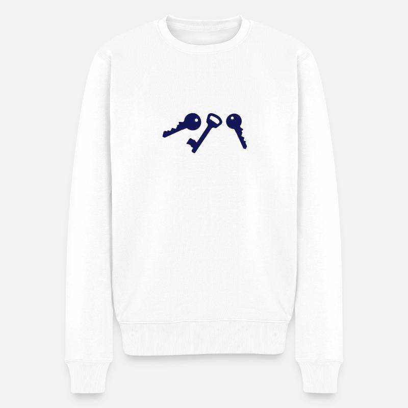 3 Schlüssel - Männer Premium Bio Pullover - Weiß