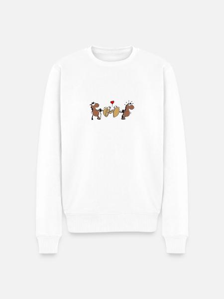 Halbkugelversuch Otto von Guericke - Männer Premium Bio Pullover - Weiß
