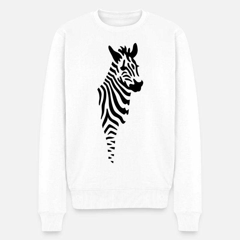 Zebra - Männer Premium Bio Pullover - Weiß
