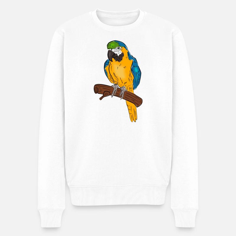 Papagei - Männer Premium Bio Pullover - Weiß