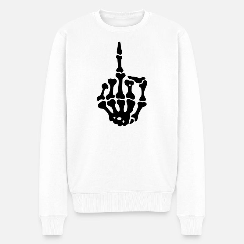 middlefinger Mittelfinger - Männer Premium Bio Pullover - Weiß
