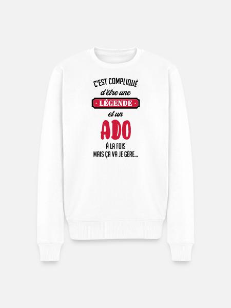 adolescent / enfant / ado / adolescente - Pull Premium bio Homme - blanc