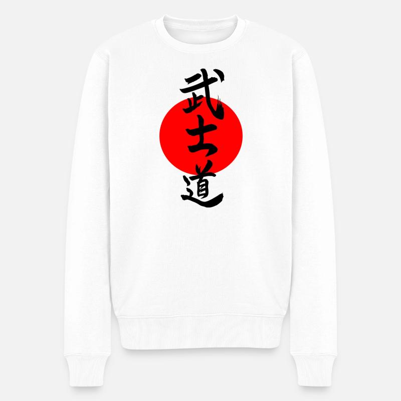Bushido der Weg des Kriegers - Männer Premium Bio Pullover - Weiß