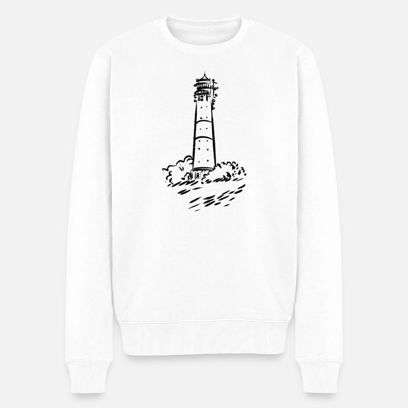 Leuchtturm Hörnum Sylt Art Design - Männer Premium Bio Pullover - Weiß