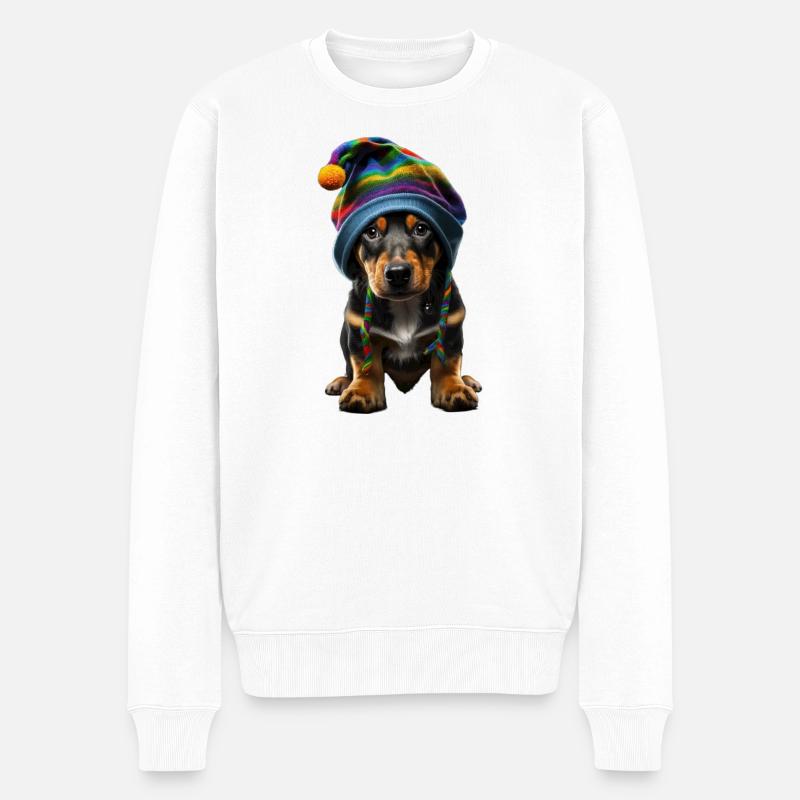 Stylish Pup - Männer Premium Bio Pullover - Weiß