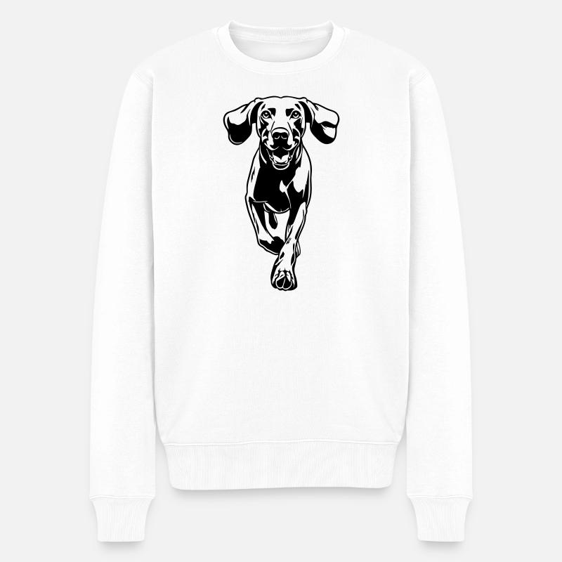 Weimaraner - Pull Premium bio Homme - blanc