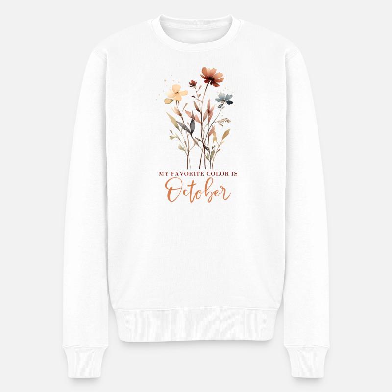 Octobre Couleurs D'automne - Pull Premium bio Homme - blanc