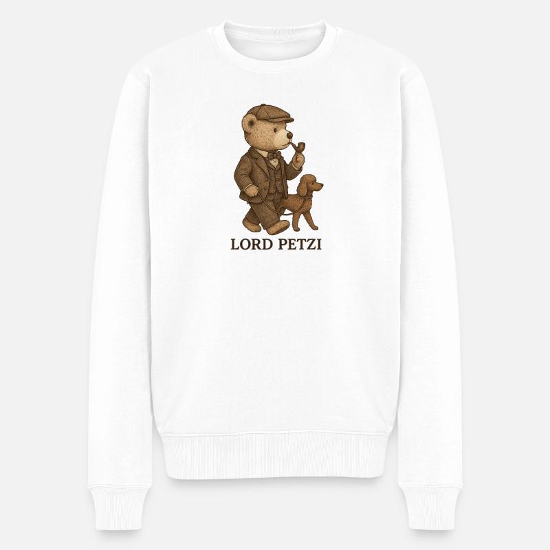 Lord Petzi geht Gassi - Männer Premium Bio Pullover - Weiß
