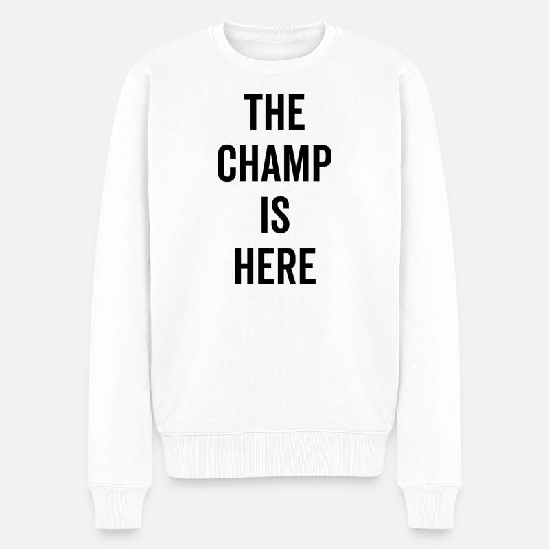 Der Champion ist da - Männer Premium Bio Pullover - Weiß