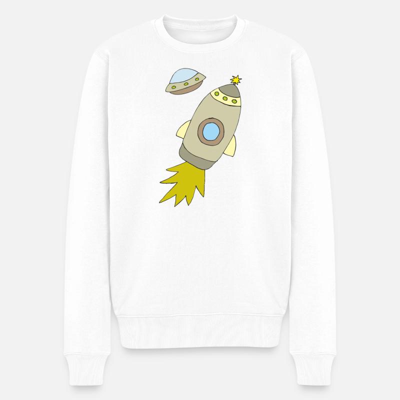 Fusée spatiale à propulsion lumineuse - Pull Premium bio Homme - blanc