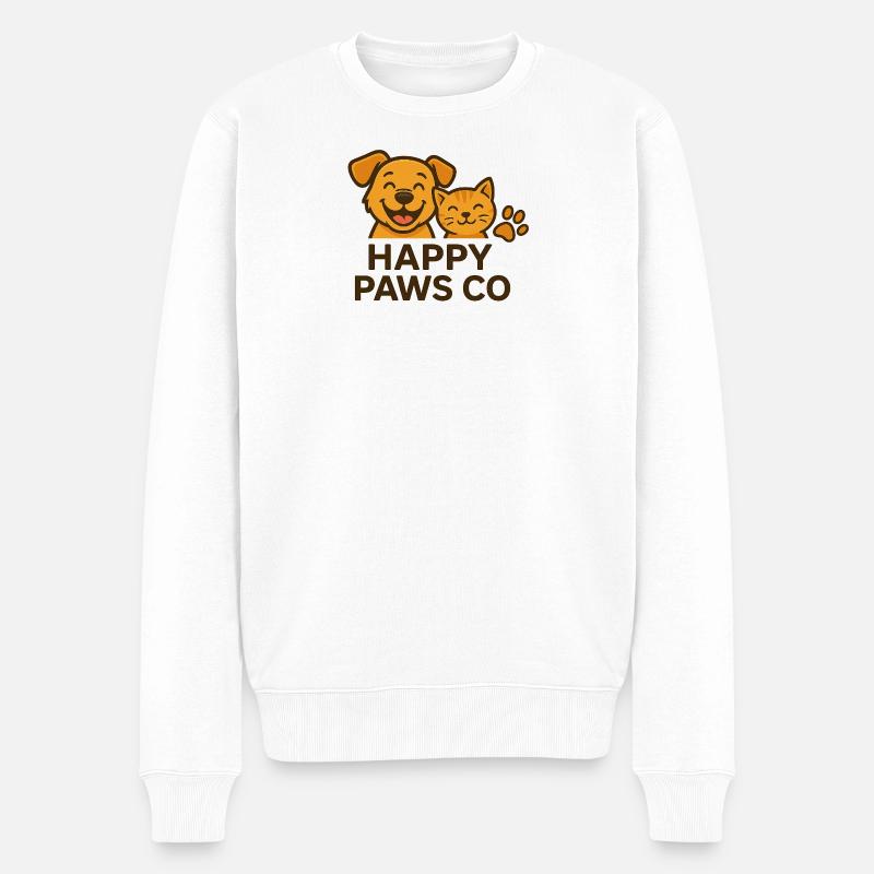 Fellfreunde  - Männer Premium Bio Pullover - Weiß