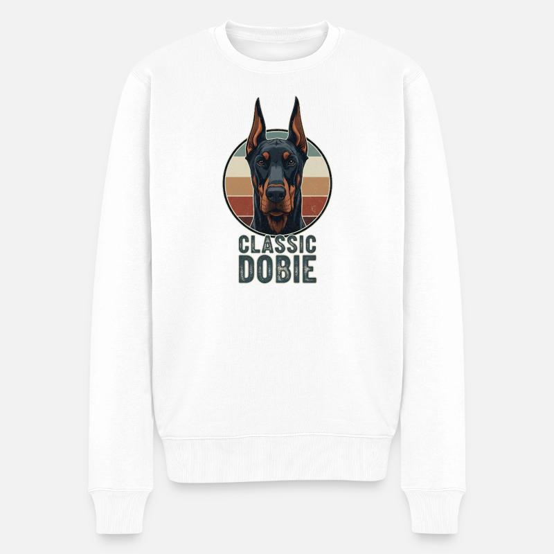 Dobie Rétro Doberman Classique - Pull Premium bio Homme - blanc