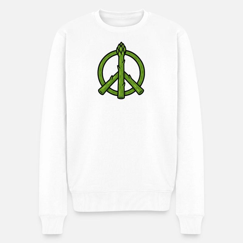 Frieden, Liebe & Spargel - Männer Premium Bio Pullover - Weiß