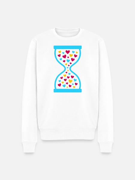 Love Never Stops-Hourglass of Timeless Love - Men's Premium Organic Jumper - white