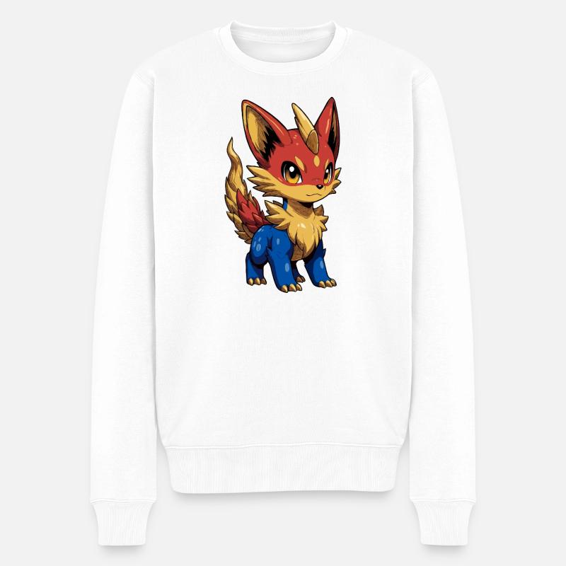 Drafoxu - Männer Premium Bio Pullover - Weiß