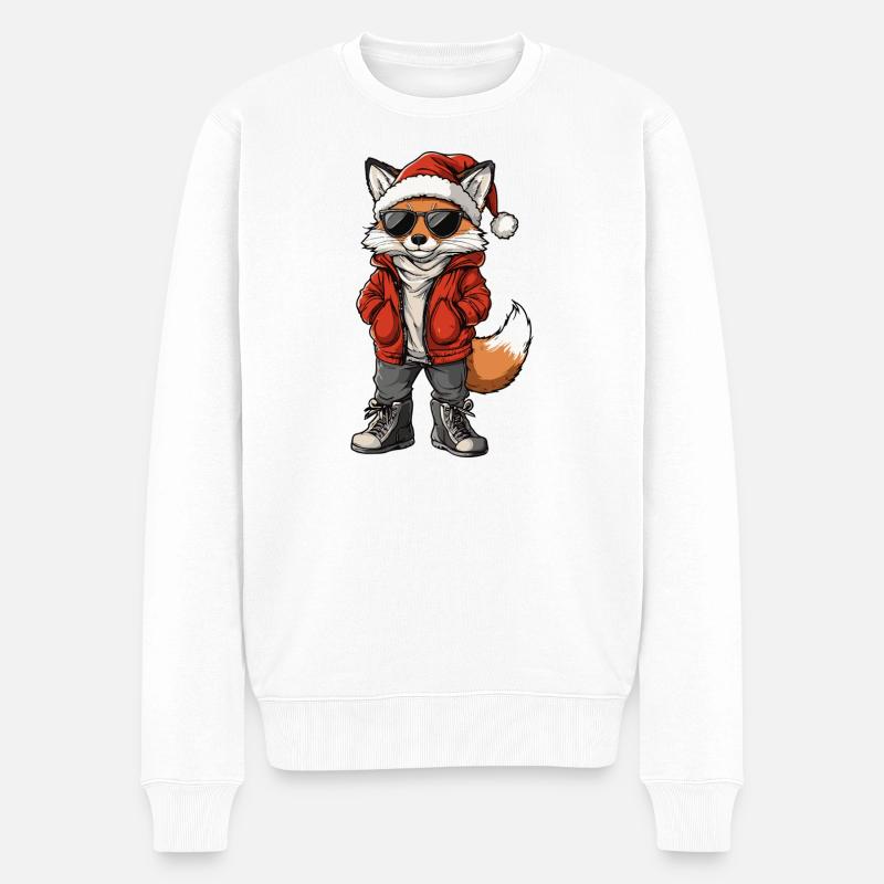Noël Renard Hiver - Pull Premium bio Homme - blanc