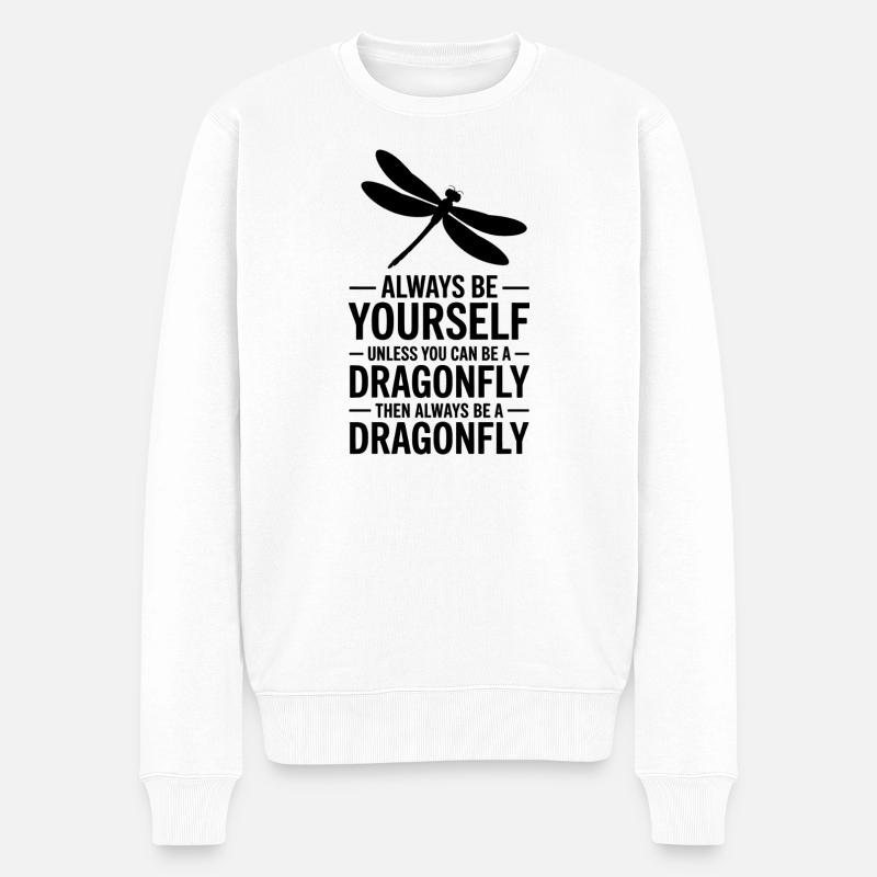 Libellen Sprüche Libelle Lustige Libellen Geschenk - Männer Premium Bio Pullover - Weiß