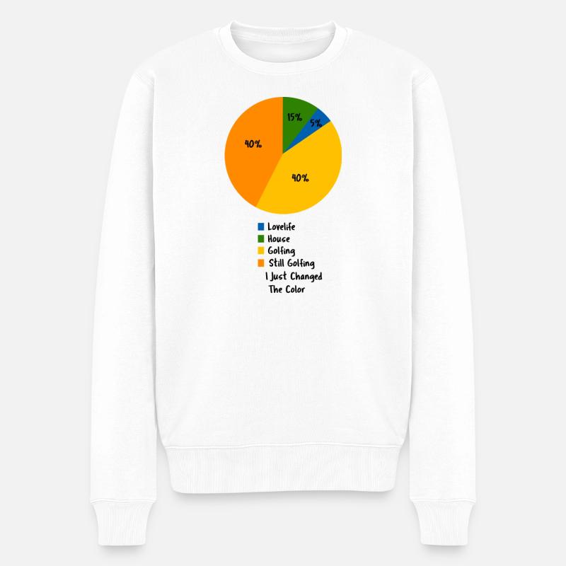 Lustiges Golf-Tortendiagramm Golf-Humor-Slogan - Männer Premium Bio Pullover - Weiß