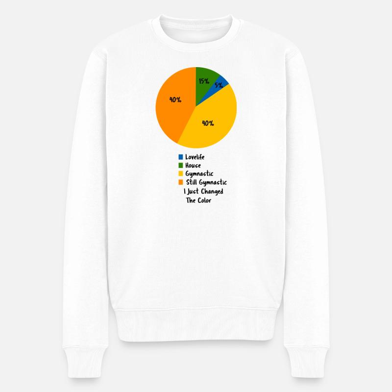 Lustige Turnroutine Tortendiagramm-Humor - Männer Premium Bio Pullover - Weiß