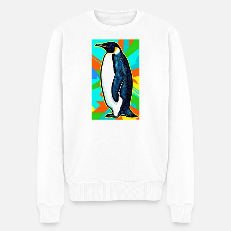 Pinguin - Männer Premium Bio Pullover - Weiß
