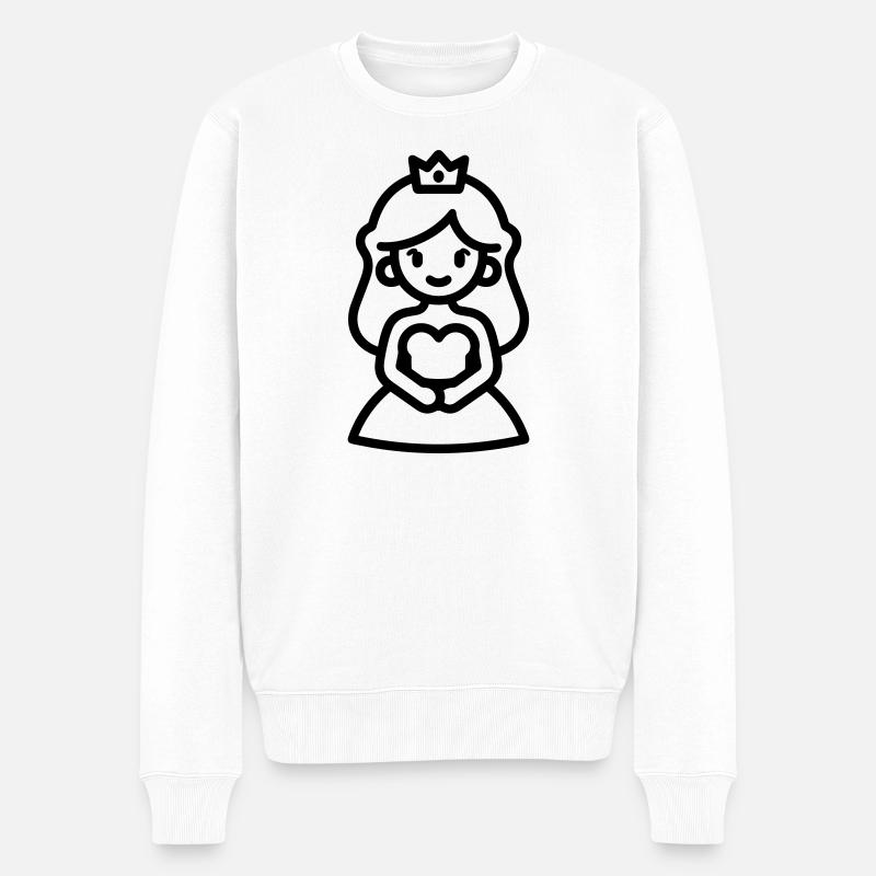 Prinzessin - Männer Premium Bio Pullover - Weiß
