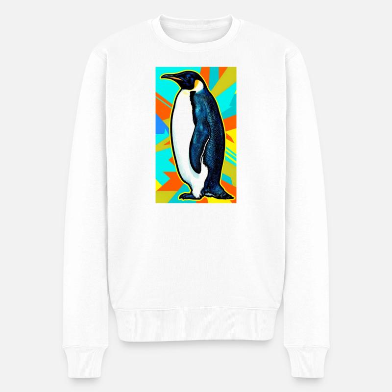 Pinguin - Männer Premium Bio Pullover - Weiß
