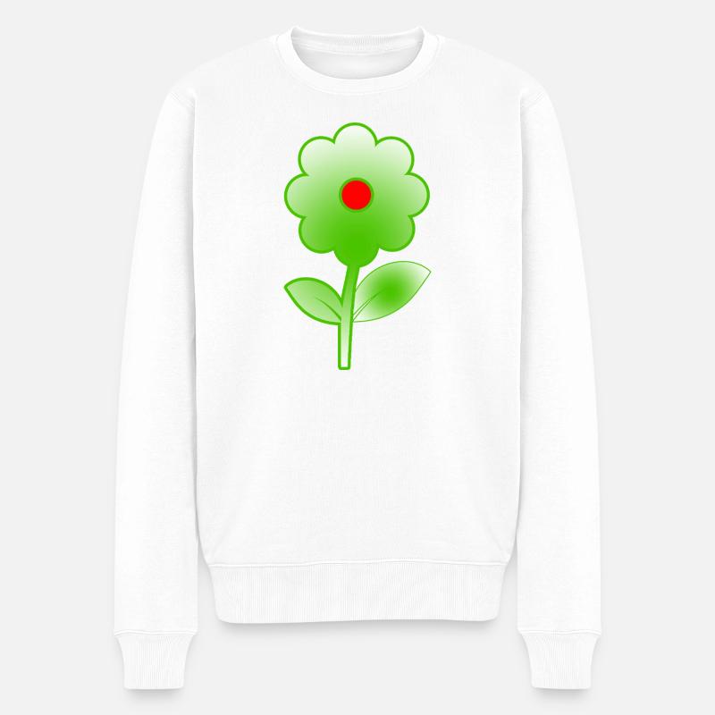Blumen - Männer Premium Bio Pullover - Weiß