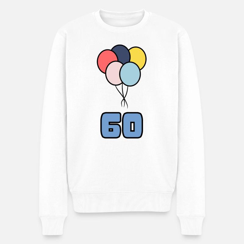 60. 60 ANS. 60e ANNIVERSAIRE. ANNIVERSAIRE 60 ANS. - Pull Premium bio Homme - blanc