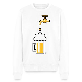 Robinet de chope à bière (Chope à bière Chope à bière / 2C) - Pull Premium bio Homme - blanc - Devant - Thijin (182cm)