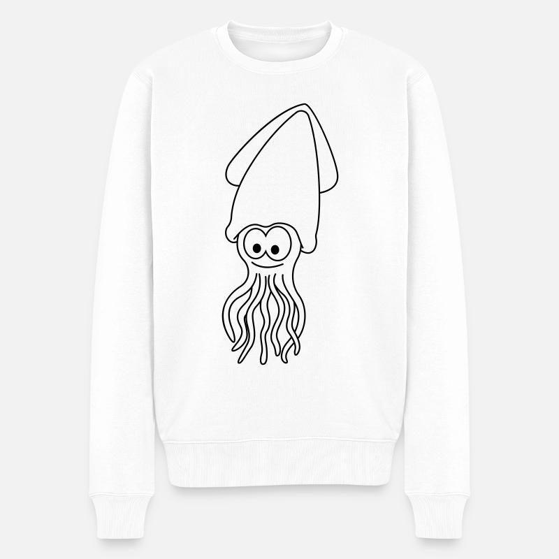 Squid Comic Animal - Pull Premium bio Homme - blanc
